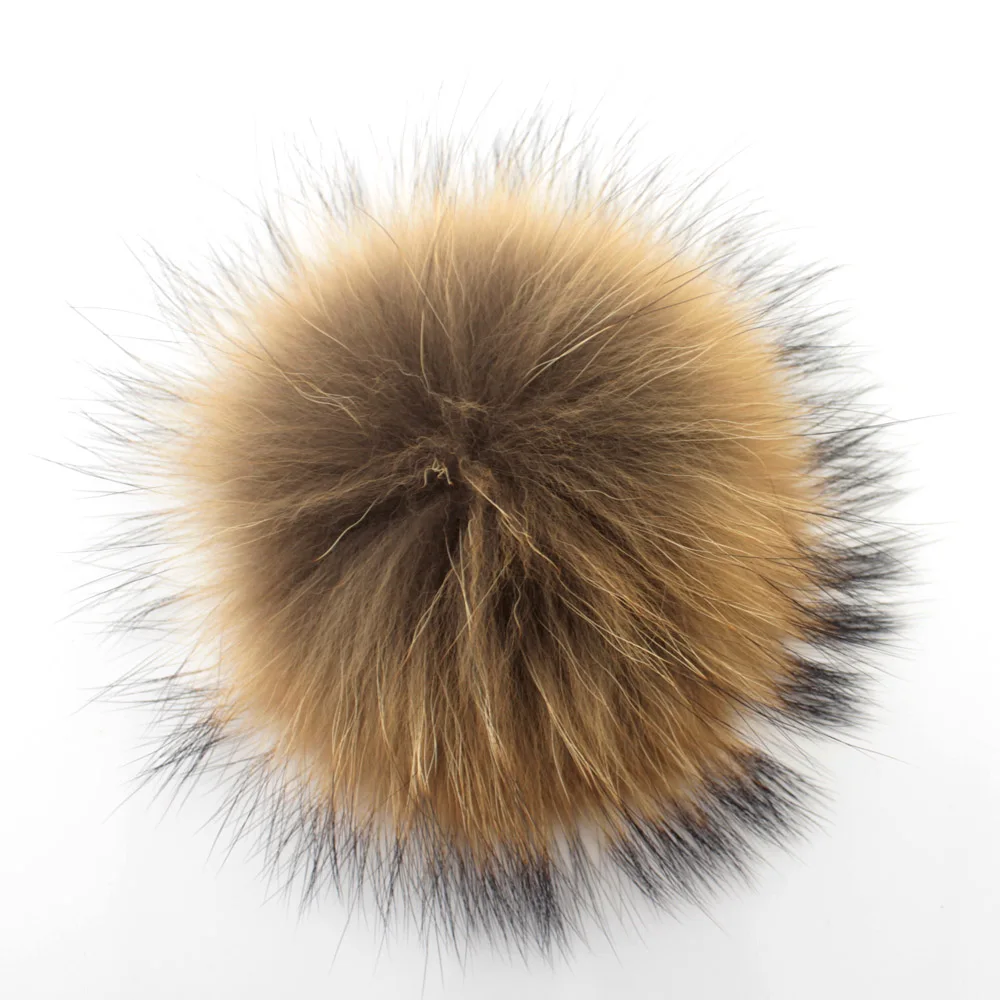 2pcs 10cm real raccoon fur pom poms ball fur hat winter hats for shoes fur cap