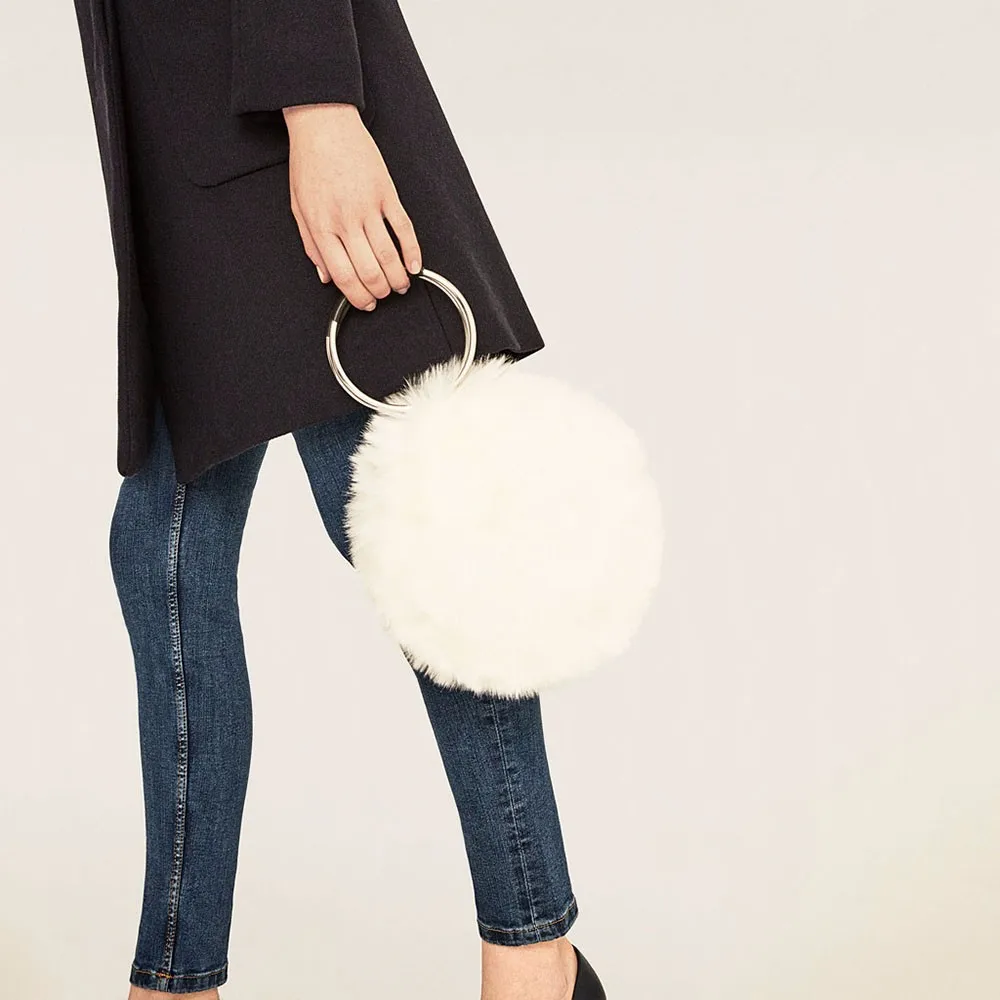 green fur bag