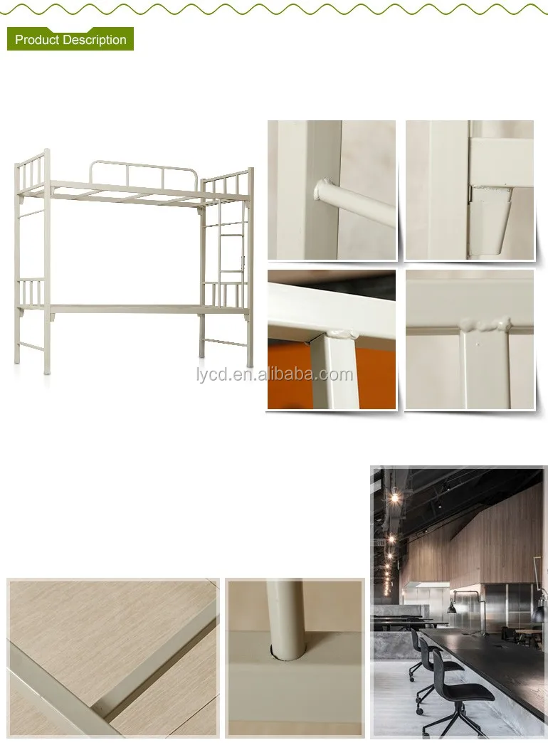 3 Layers Steel Bunk Bed Three Person Bunk Bed Metal Triple Bunk Bed For