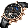 Kinyued China Factory Watch Moon Phase Calendar High Quality Automatic Tourbillon Mechanical Man Watch
