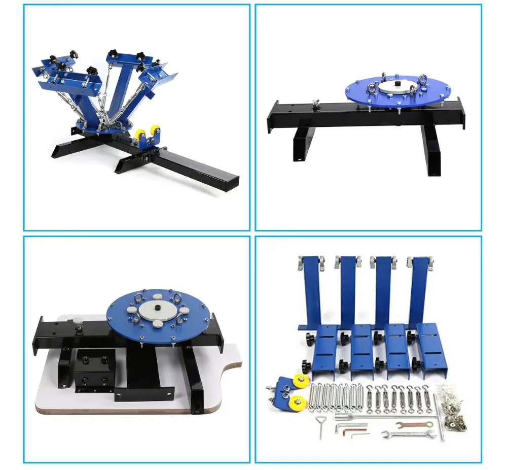 4 color 1 station screen printing machine 