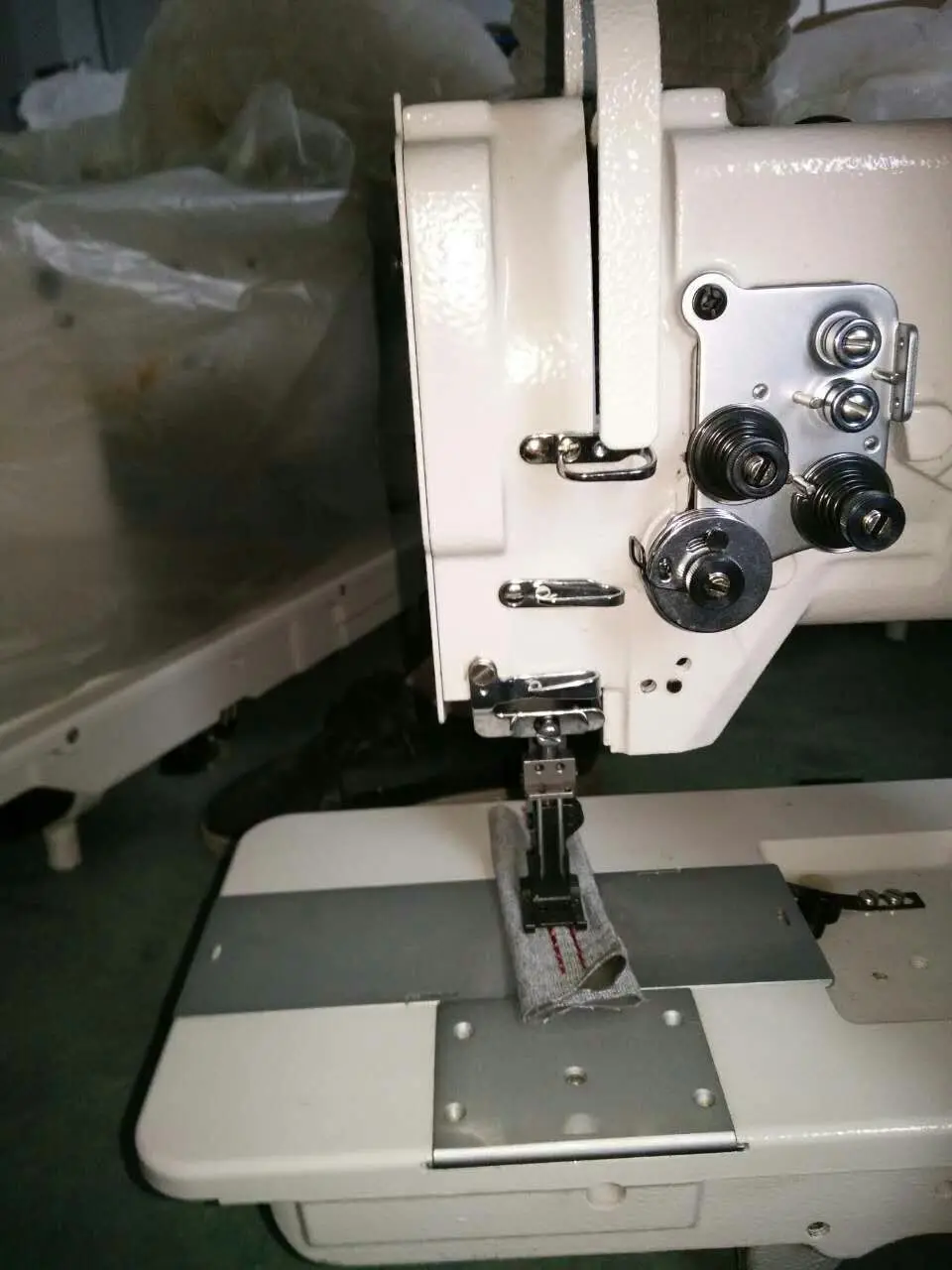 New arrival white multi function long arm industrial sewing machine
