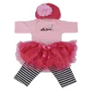 With Love Pink Clothes Reborn Baby Doll Fashion Newborn Baby Doll Beautiful Clothes 4 PC Sets Kid Birthday XMAS Gift