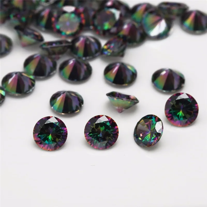 Plated Rainbow Synthetic Cubic Zirconia Loose Gemstone - Buy Synthetic ...