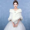 2019 European fashion winter stole ivory shrug jacket coat wedding faux fur boleros shoulder bridal wraps