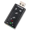Black USB HF 7.1 Channel 2port sound adapter for Computer/Laptop