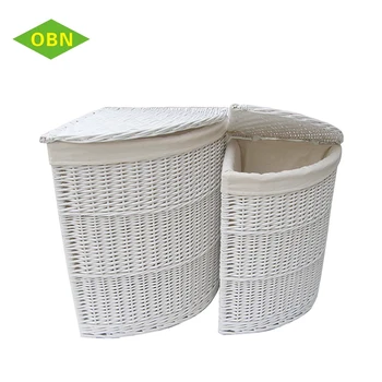 Hot Customized White Wicker Corner Storage Basket Hotel Laundry Hot Customized White Wicker Corner Storage Basket Hotel Laundry For Dirty
