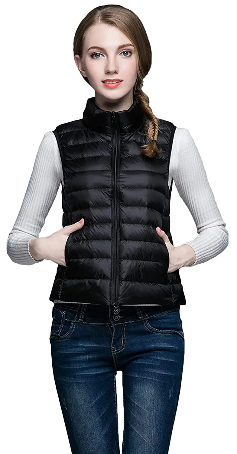 WANSHIYISHE-Women Ultra Light Packable Stand Collar Winter Down Puffer Jacket Coat