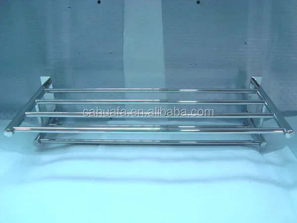 Hotel Bathroom Polished Wall Mounted Double Layer Stainless Steel SUS304 Towel Holder/Towel Rack