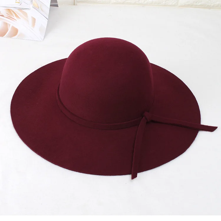 100% Australian Wool Felt Wide Brim Floppy Fedora Hats