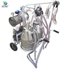 vacuum pump small cow milking machine with two transparent buckets