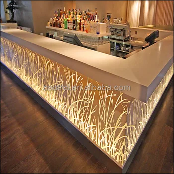 L Shape Bar Top Led Light Bar Counter Solid Surface 