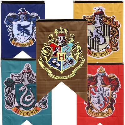 Harry Potter Hogwarts House Crests Outdoor Flag (30