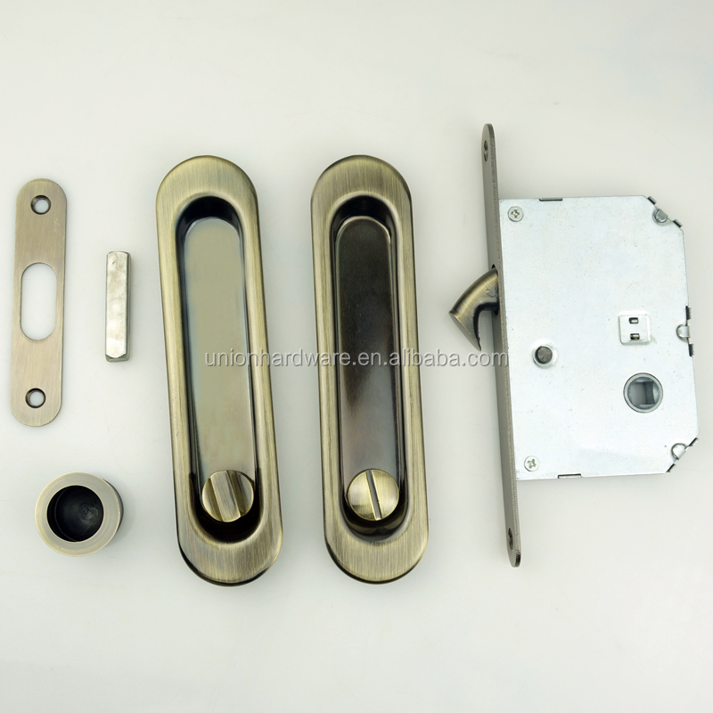 European Style Flush Door Handle Lock,Sliding Door Hook Lock,Sliding