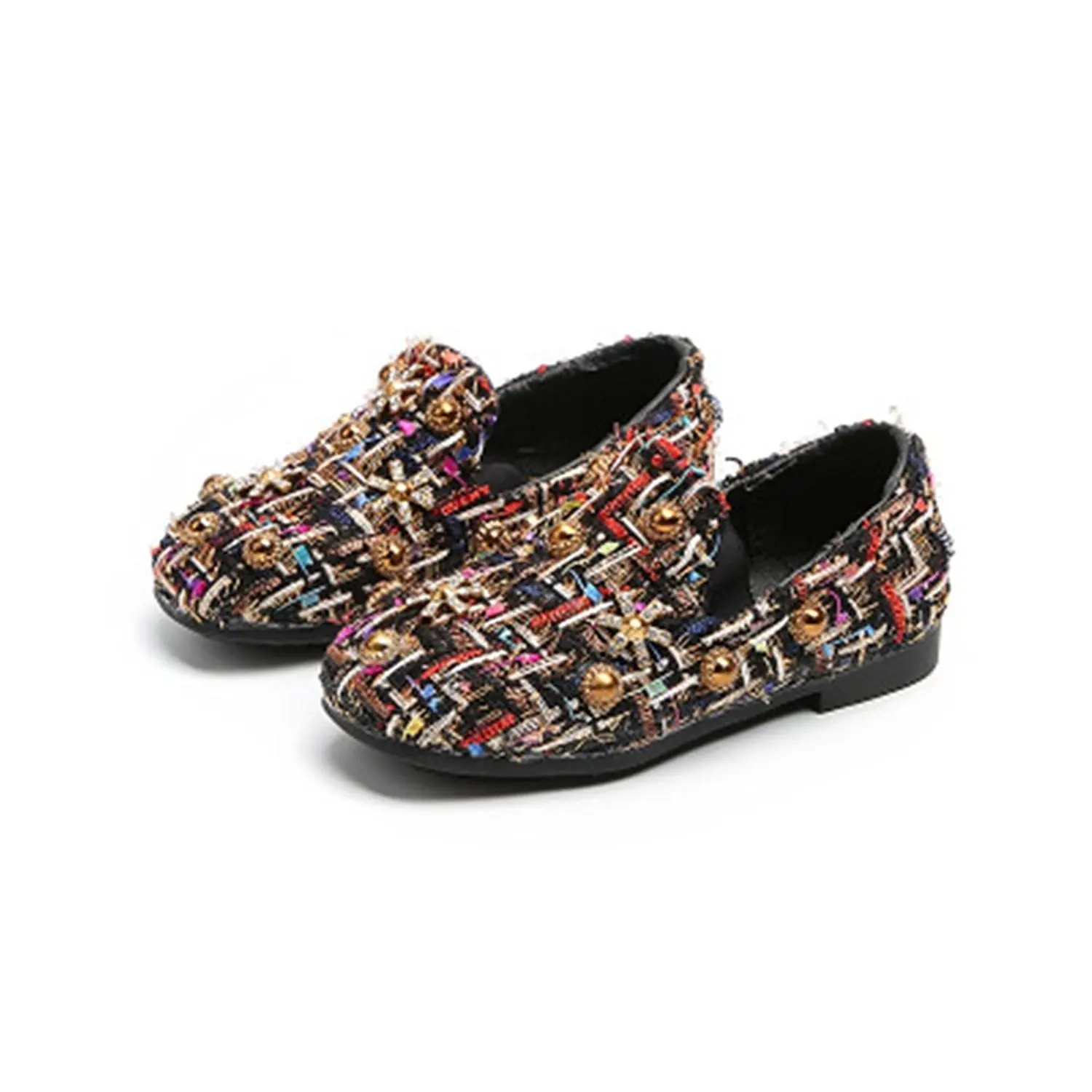 IINFINE Toddler Girls Ballet Flats Shoes Beaded Rhinestone Ballerina Princess Shoes