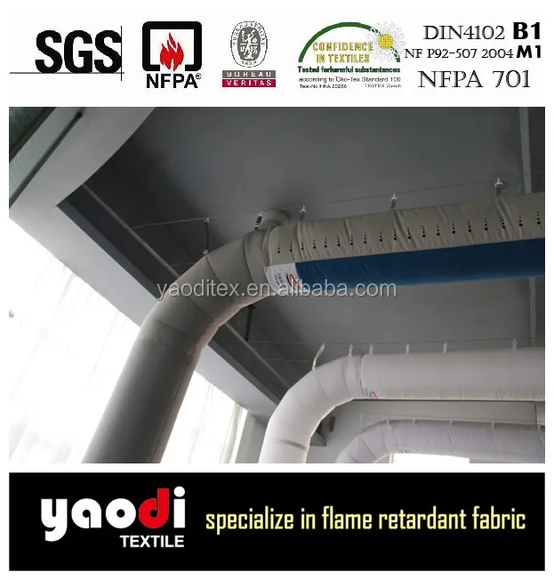 fireproof HVAC system fabric air duct