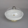 Deep and rimmed porcelain dessert display stands , modern round shapecover ceramic cake stand for wedding