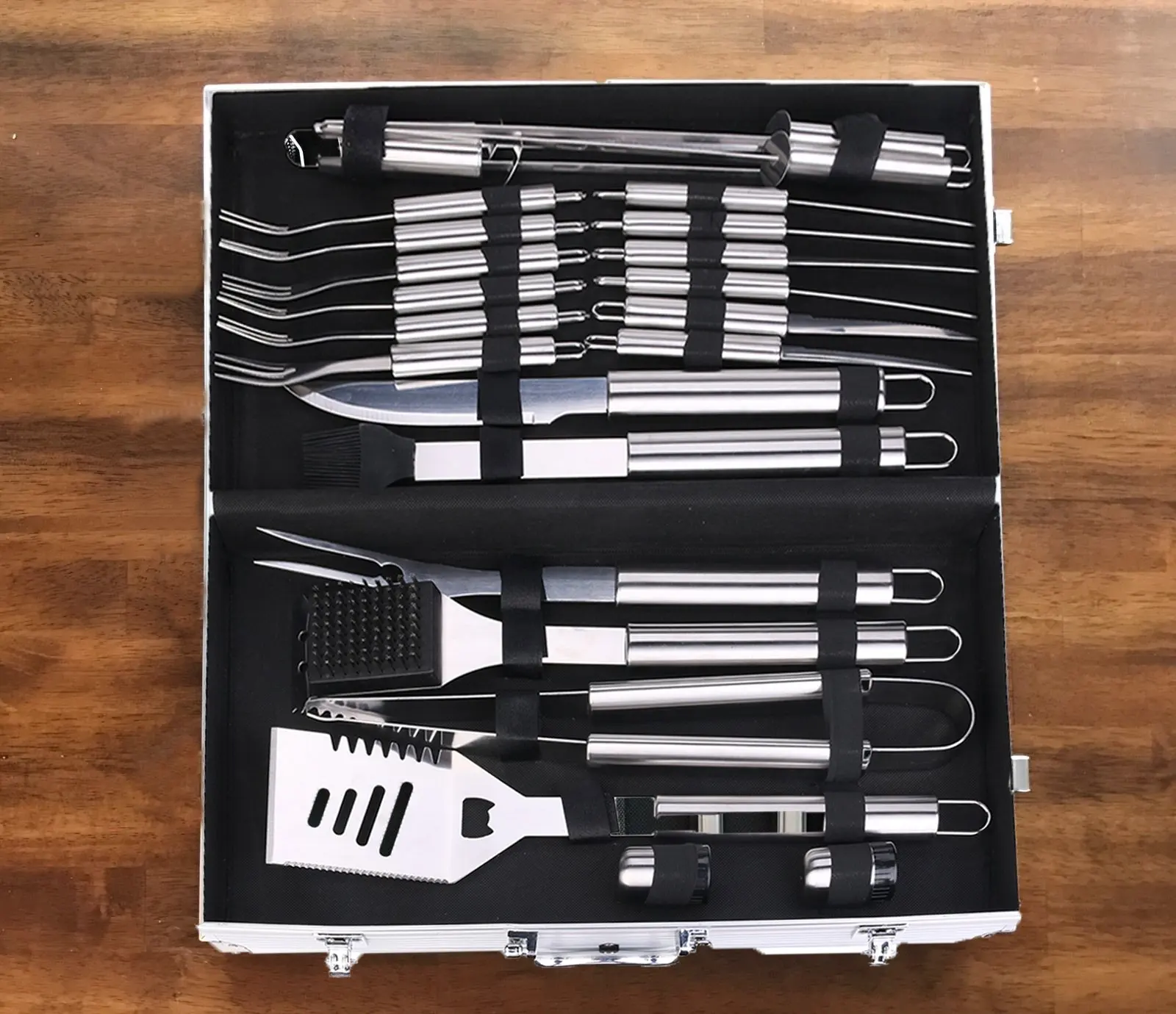 Grill Tool Storage Find Deals On Line At Get Quotations Feiuruhf 24 Pieces Bbq Grill Tool Set Stainless Steel Kit Barbecue Accessories With Aluminum