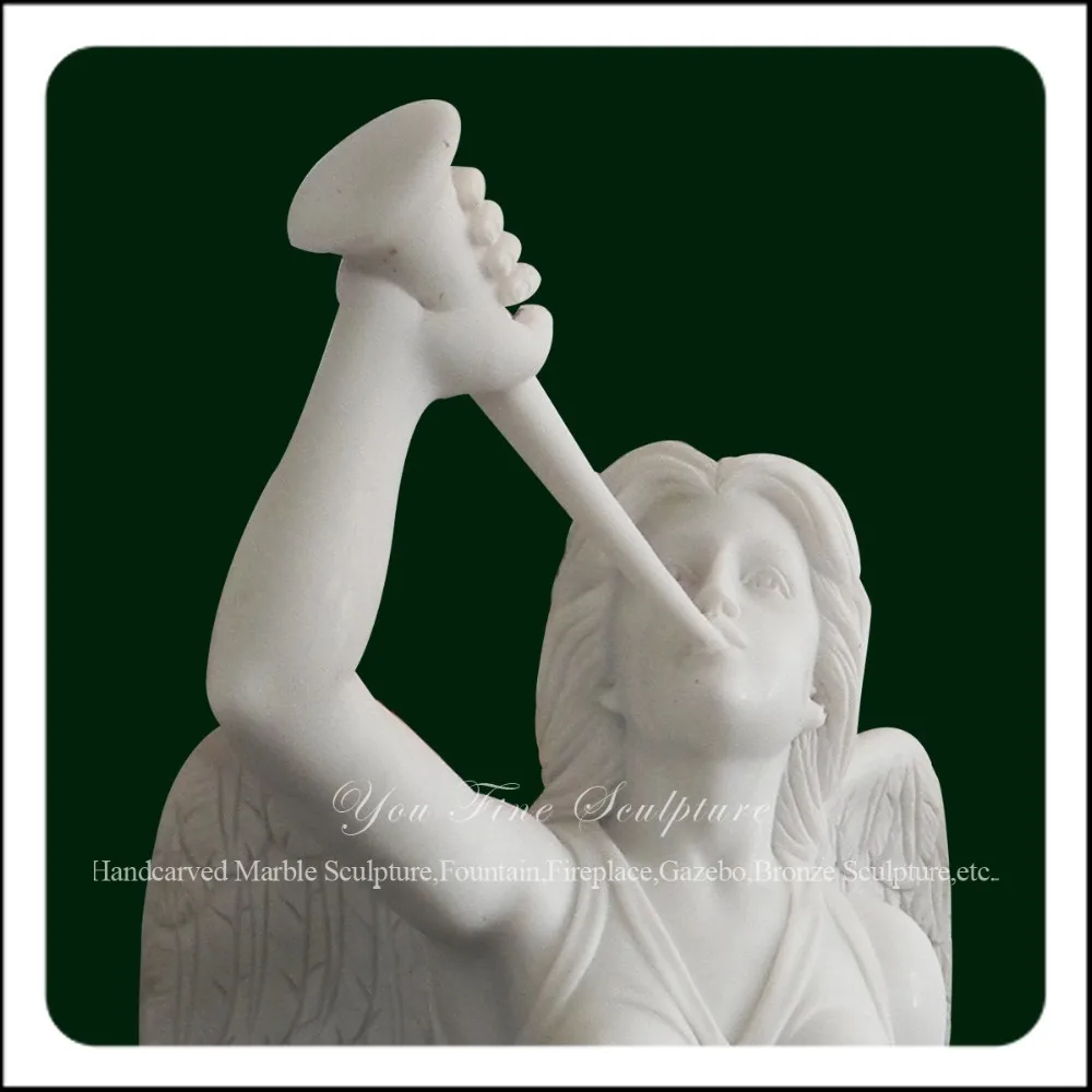 Beautiful Playing The Trumpet Sculpture White Stone Angel Garden Statue Buy Angel Garden