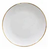 Western creative 10.5inch bone china gold wire plate for wedding