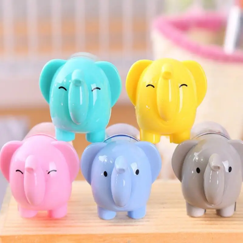 Kreatif Lucu Hewan Gajah Berbentuk Mini Pensil Rautan Cutter Pisau