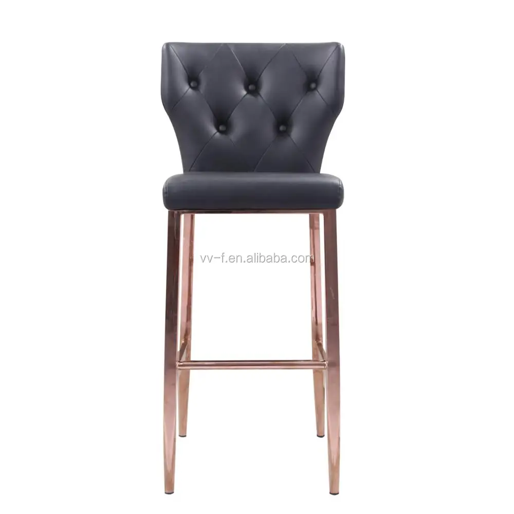 Fashion Top Grade Luxury Rose Gold Metal High Bar Stool Buy Rose Gold