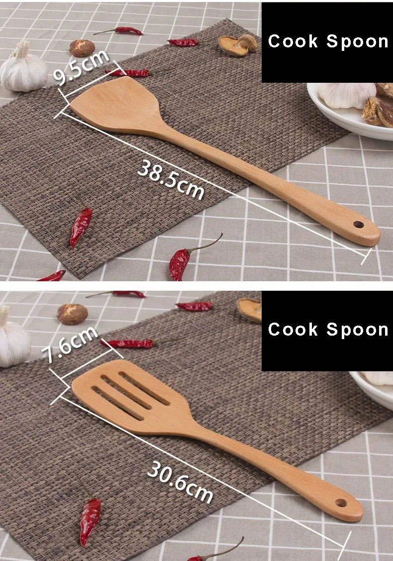 cookware set with wooden handles