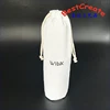 Customized Round Bottom Natural Drawstring Cotton Linen drink bottle Pouch Bags
