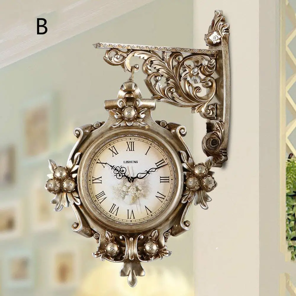 Buy BWLZSP 1PCS European luxury clocks doublesided wall clocks living