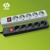 5 gang German style extension power plug with lighting switch
