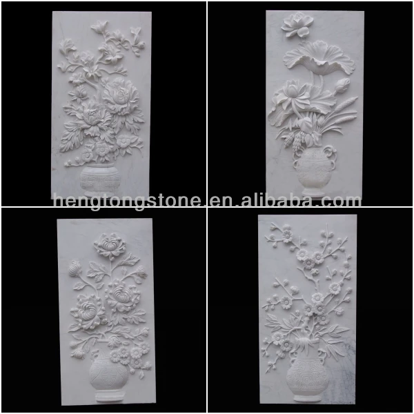 Carved Stone Wall Panel Relief Sculpture