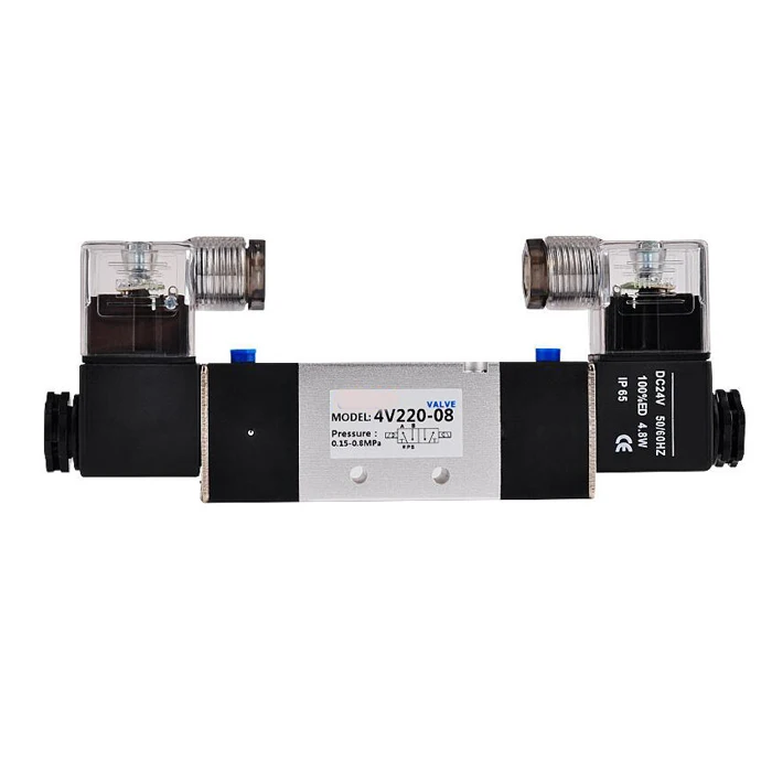 4v23008 Airtac Type 5 Way 3 Position Double Solenoid Air Valve 1/4