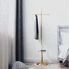 Metal Brass Decorative Art Deco Coat Rack Nordic Geometric Elements Standing Coat Rack