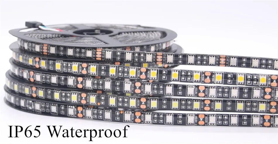 waterproof ip 67 apa102 5050smd black pcb 5v individual adressable RGB LED strips