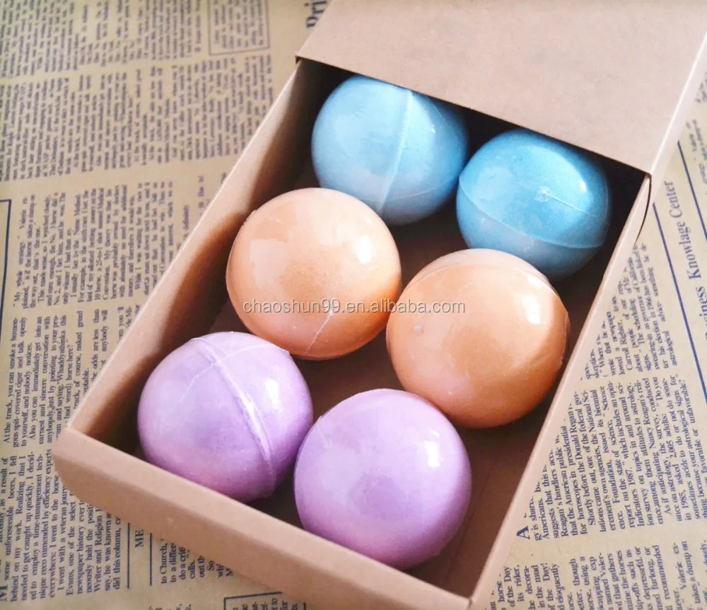 Factory 100g Organic Plant Oil Butter Ball Shaped Bath Fizzer For