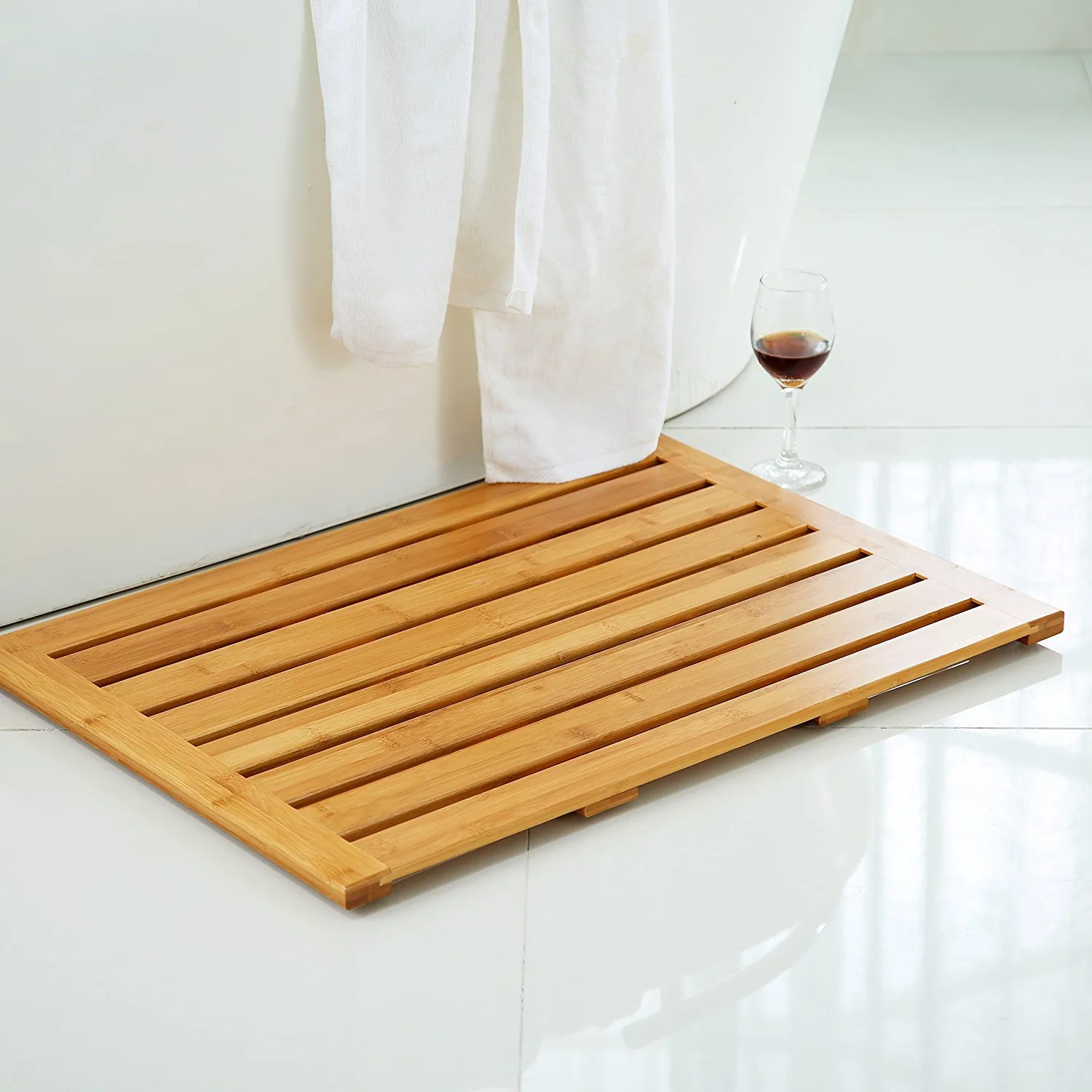 Natural Wooden Bamboo Bathroom Accessories Eco friendly Bath Shower 
