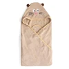 Supply Amazon Wholesale High quality Extra Soft Coral velvet fiber hooded Infant baby bath towel