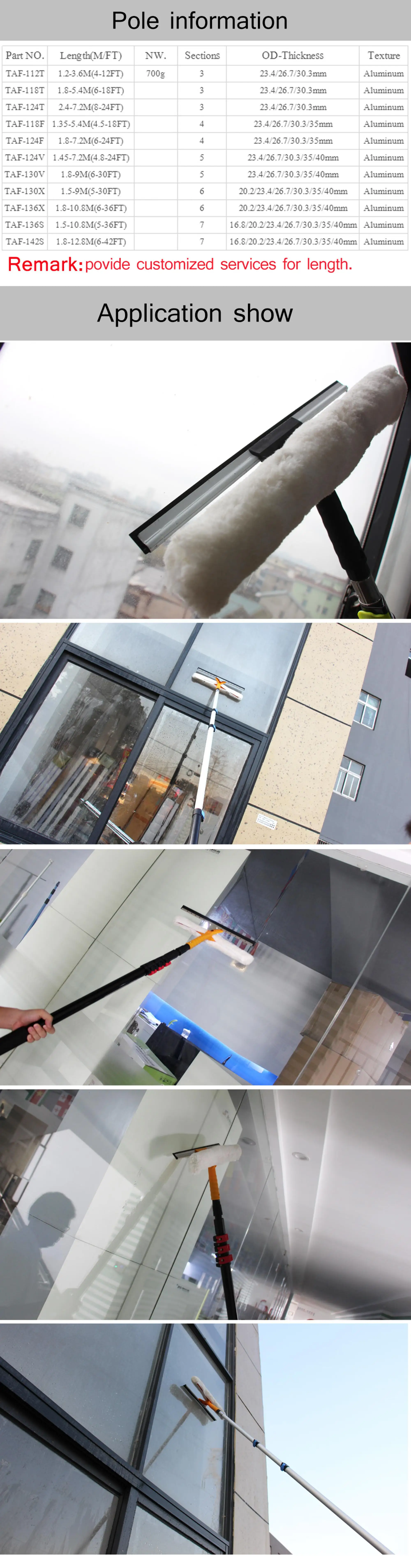 High Building Window Glass Cleaning Equipment With Telescopic Long