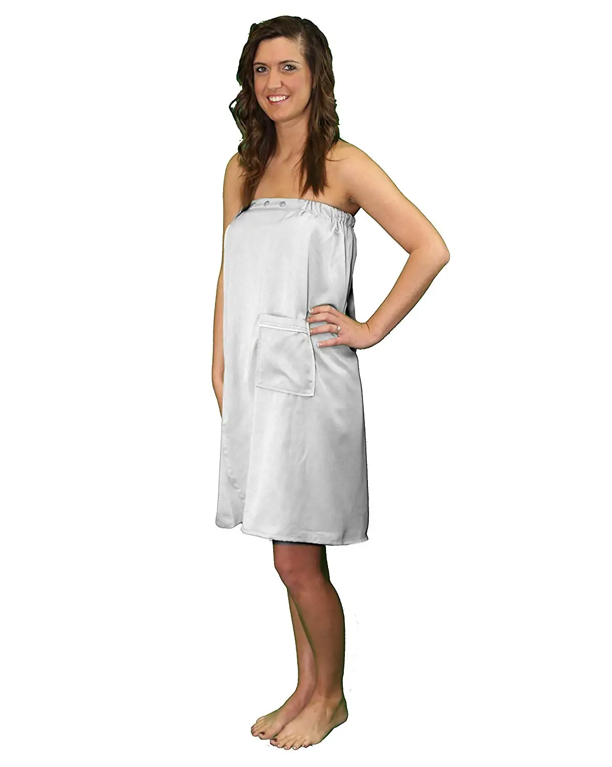 Luna Bianca Womens Terry Velour 100/% Turkish Cotton Super Soft and Absorbent Spa Wrap Towel White