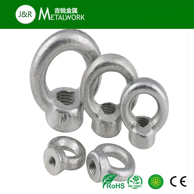 M28 M30 Grade 8.8 Galvanized Steel Zp Lifting Eye Coupling Nut Din582