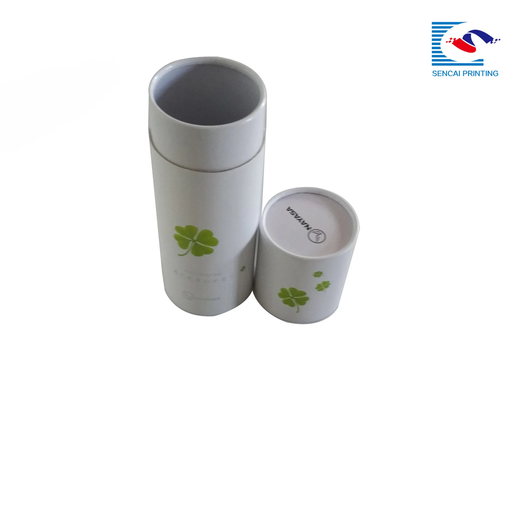 Sencai Custom White Cardboard Round Paper Tube Box Cylinder Box Tea