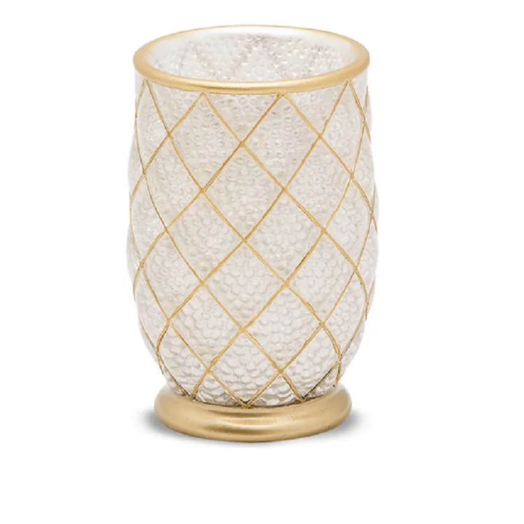 Luxury Hotel Decorated Clear Resin Bathroom Accessories Tumblers