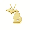 silver gold rose gold america michigan flag chain necklace