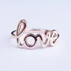 Solid rose gold letter LOVE design finger rings for women with a cheap price