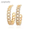 Luxury fashion women brass hoops jewelry wholesale earrings for women