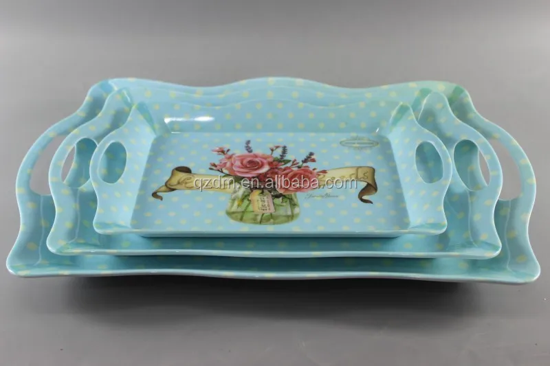 3pcs Melamine Serving tray set ,Food tray