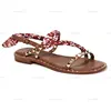 Studs Trim Buckle Ankle Straps and Low Heel Women's Sandal Low heel sandal Women sandal
