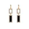 NUORO Vintage Two Square Diamond Sleeve Pendant Women's Earrings