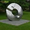 Outdoor abstract metal button sculpture for garden