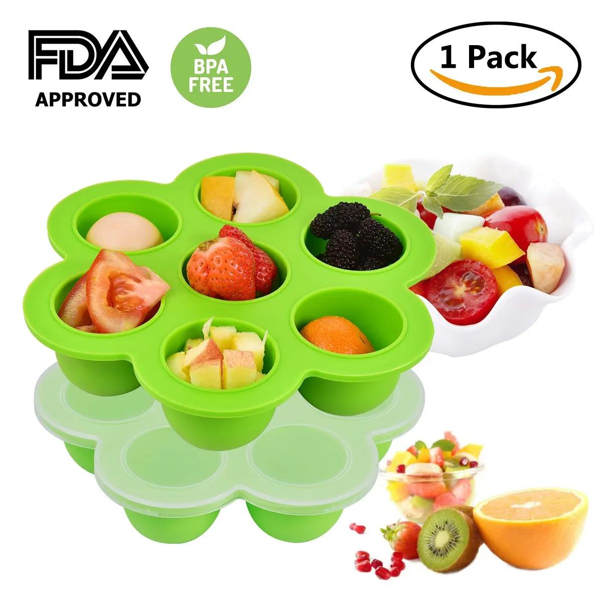 Buy Baby Food Freezer Tray Food Storage Container With Clip on Lid By